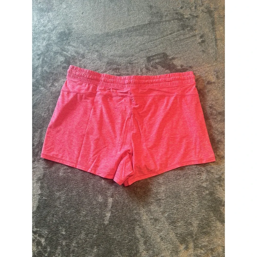 Reebok Athletic Performance Shorts 2XL Women Heathered Pink Red Activewear